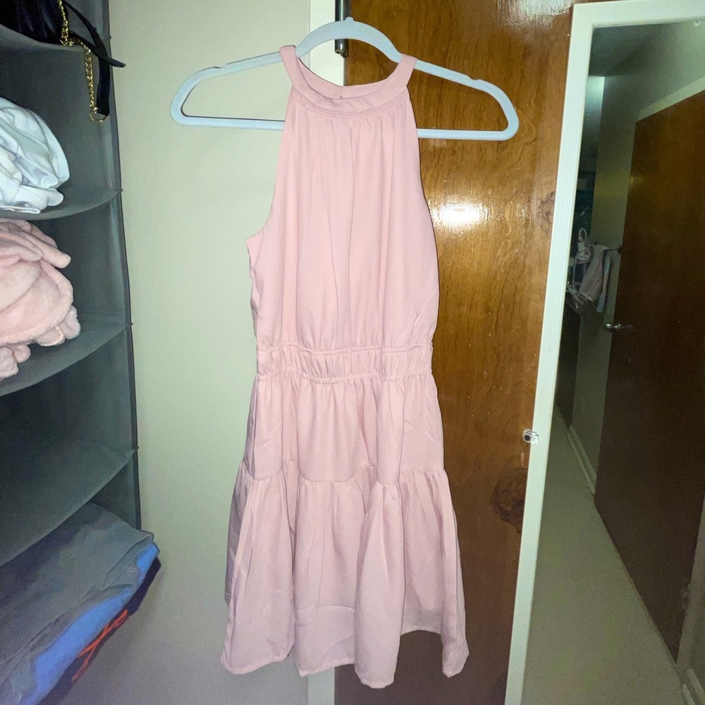 Japna Pink Halter Mini Dress